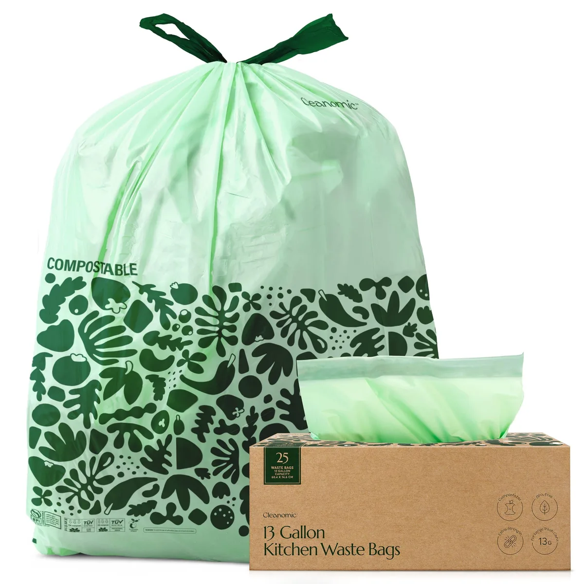 Baldwin 13 Gallon Compostable Trash Bags 25 Count — product photo