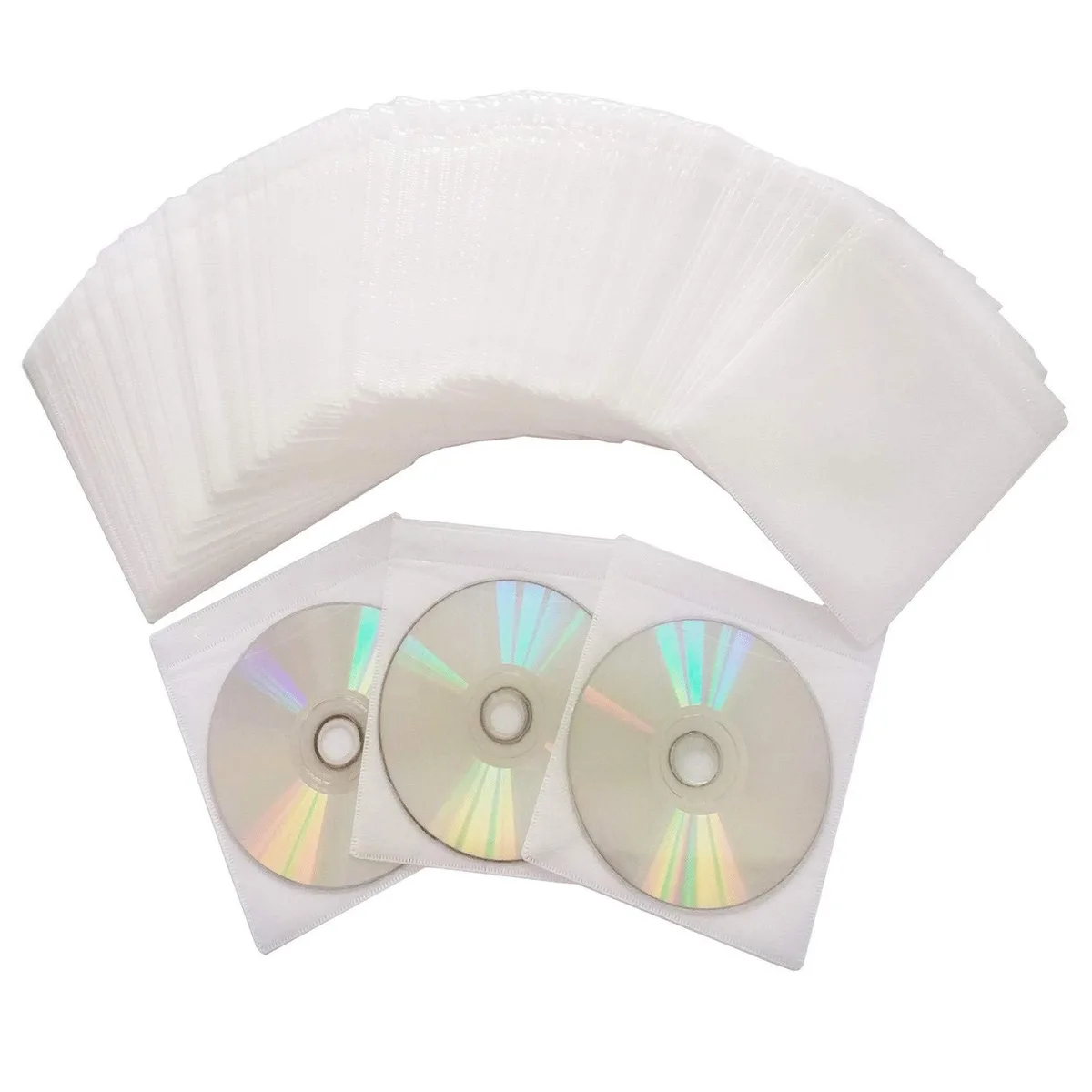  Fellowes CD DVD Sleeves 100 Pack White 13 X 14.5 cm — product photo