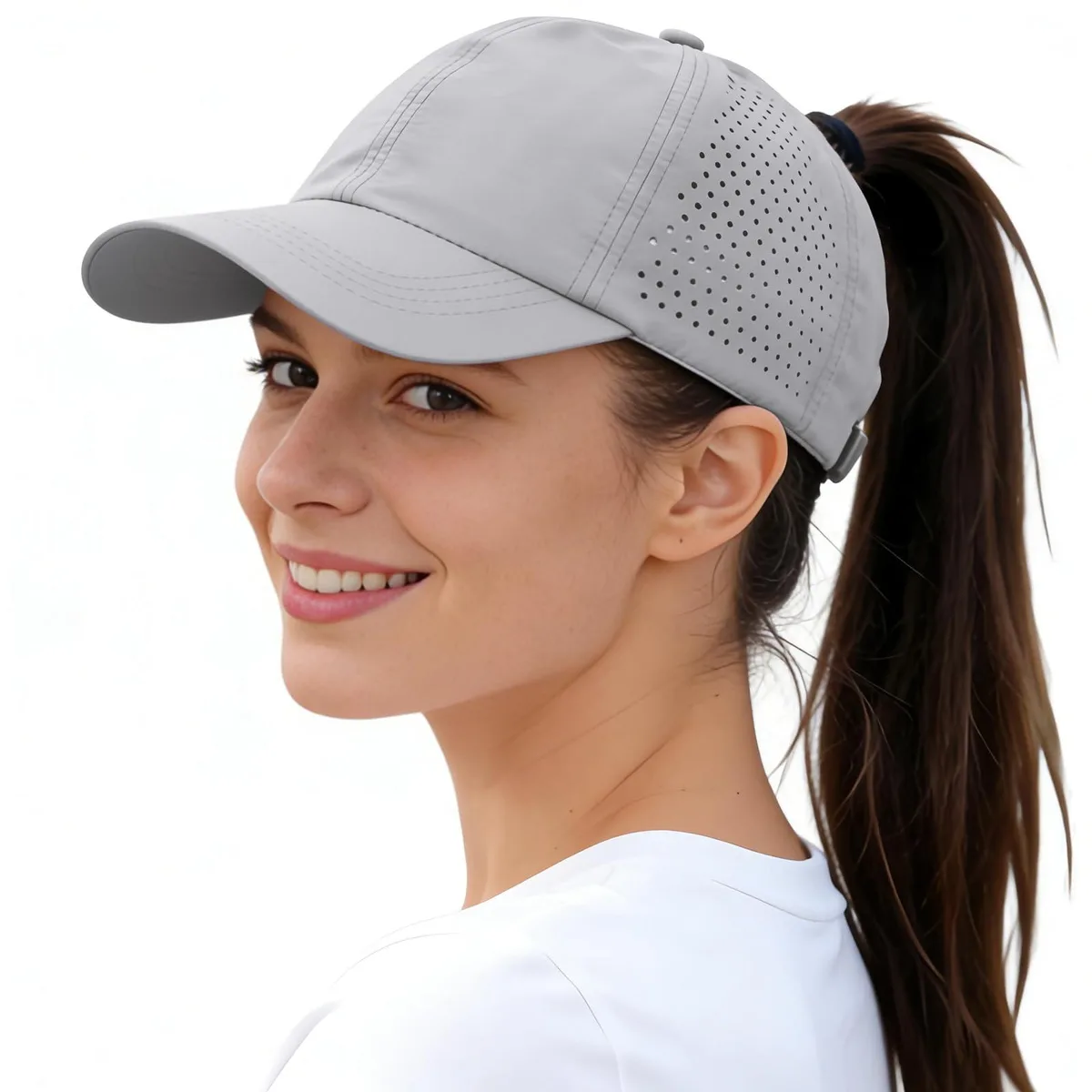  Ponytail Baseball Cap Adjustable Quick Drying Black 1.7 oz — product photo