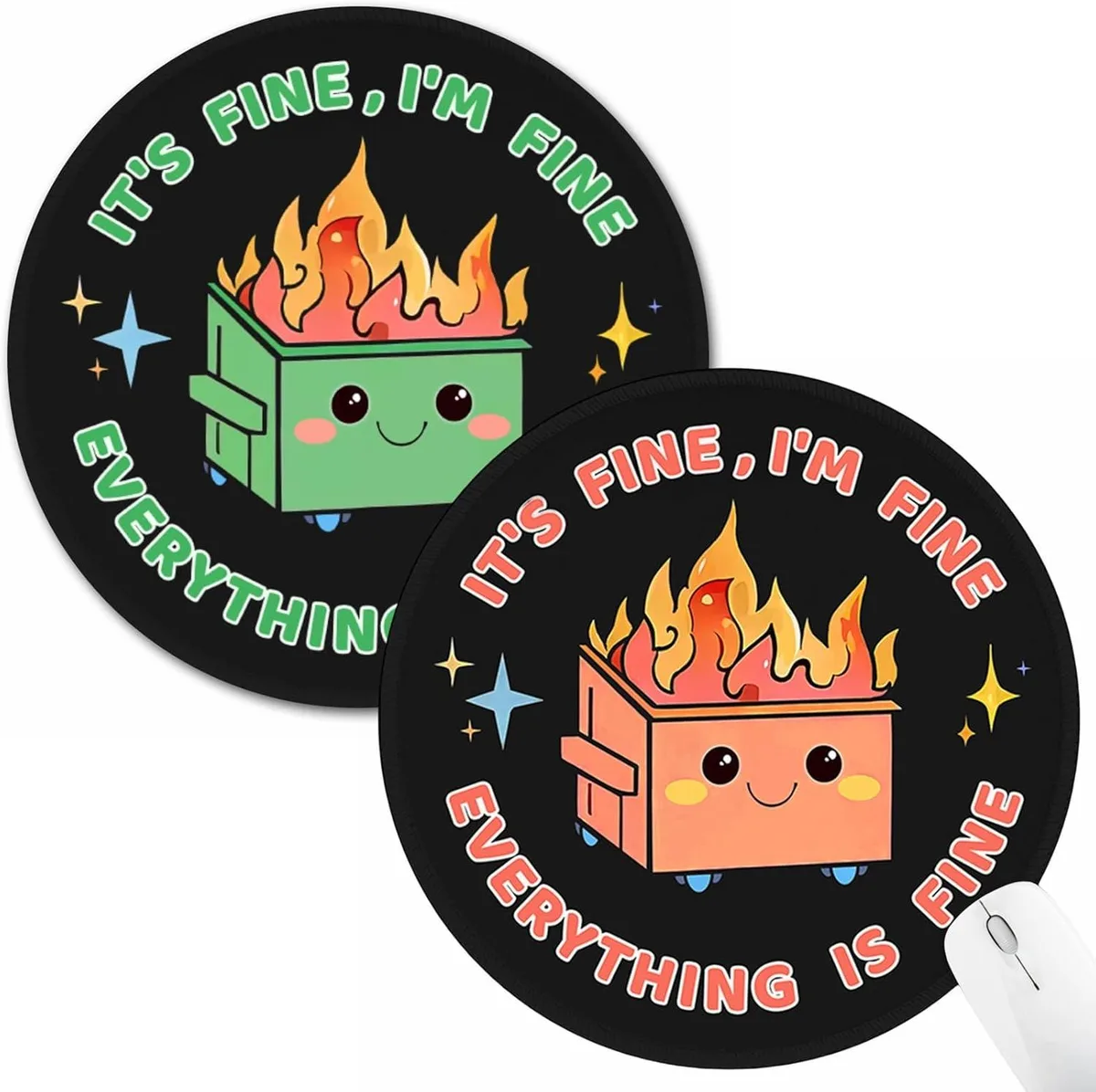 BAOFENG BAOFENG Dumpster on Fire Mouse Pad 2 Pack 8.6 in 220 mm 0.12 in — product photo