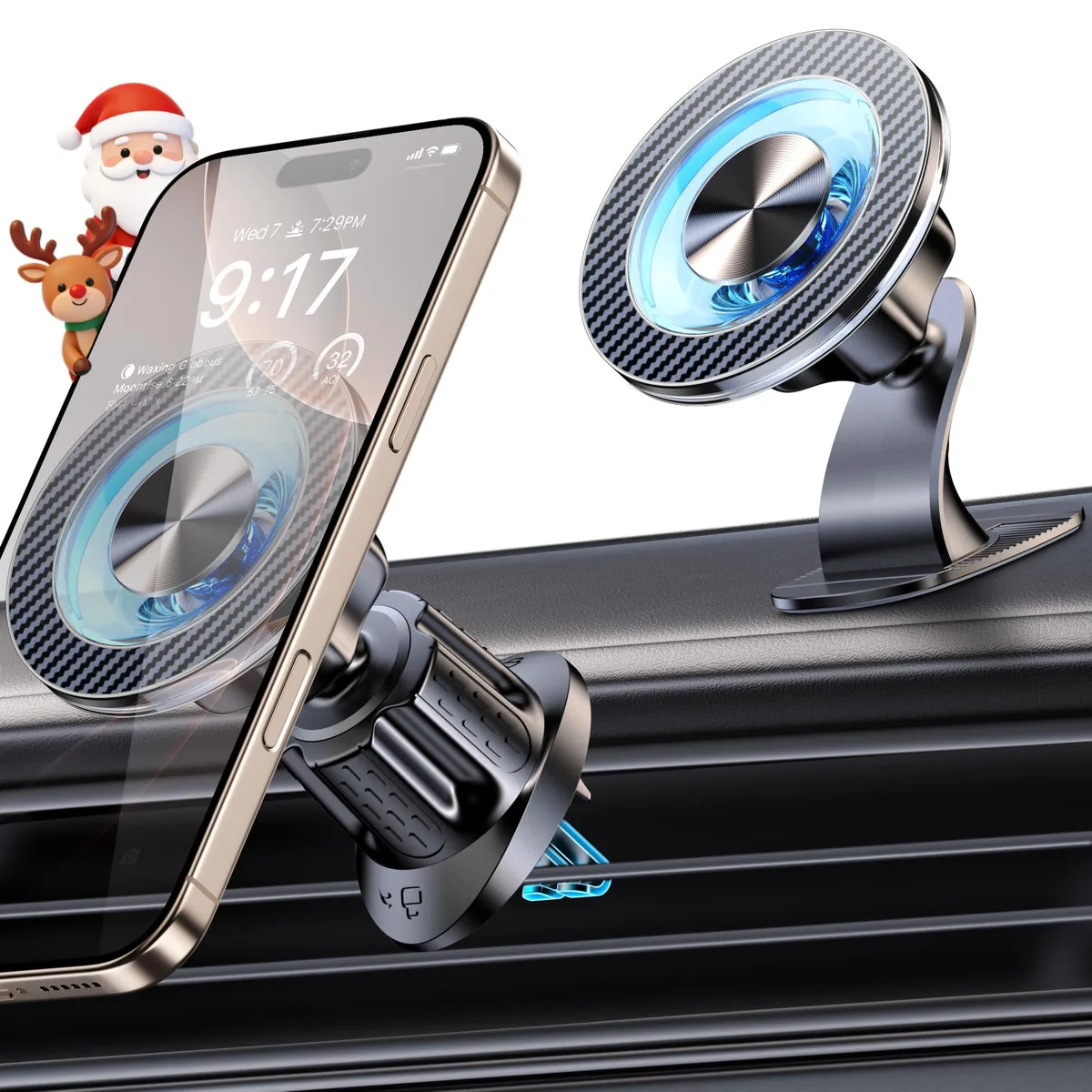  Coneclat NA-PHA001 Magnetic Phone Mount 22 Magnets Dashboard Vent Table Black — product photo