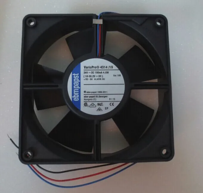 Fans Fans 4314/19Motor 24V 4.6W 0.19A 2800 RPM 120x120x32mm case fan — product photo