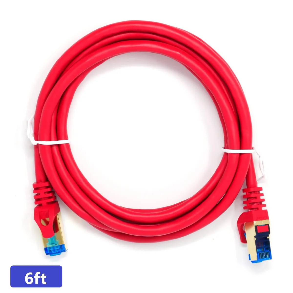 QualGear QualGear Cat 7 Ethernet Patch Cable 6 ft Red Round — product photo