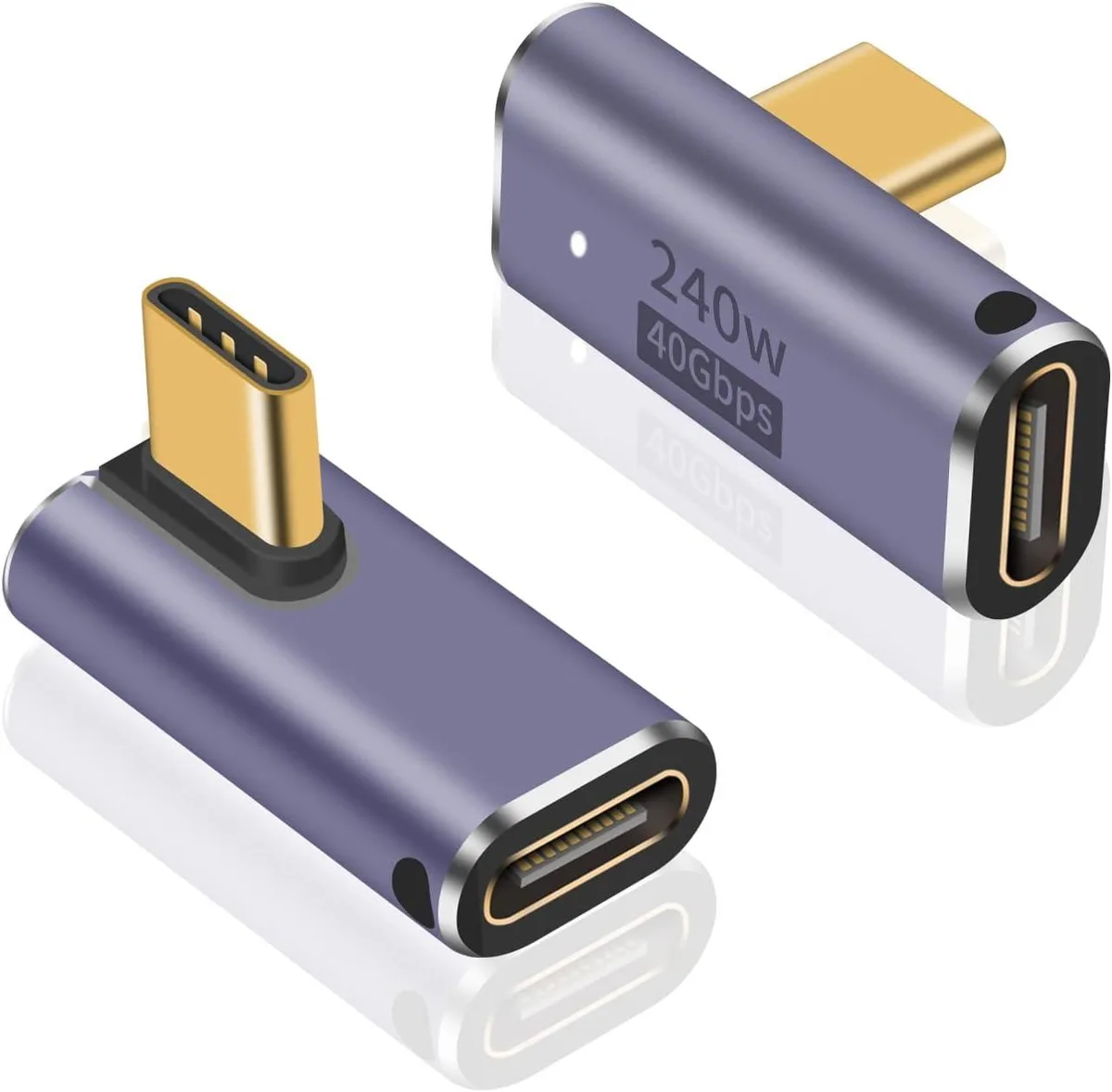 Brainwavz Brainwavz USB C Right Angle Adapter 240W 40Gbps 8K 90° 2pcs — product photo