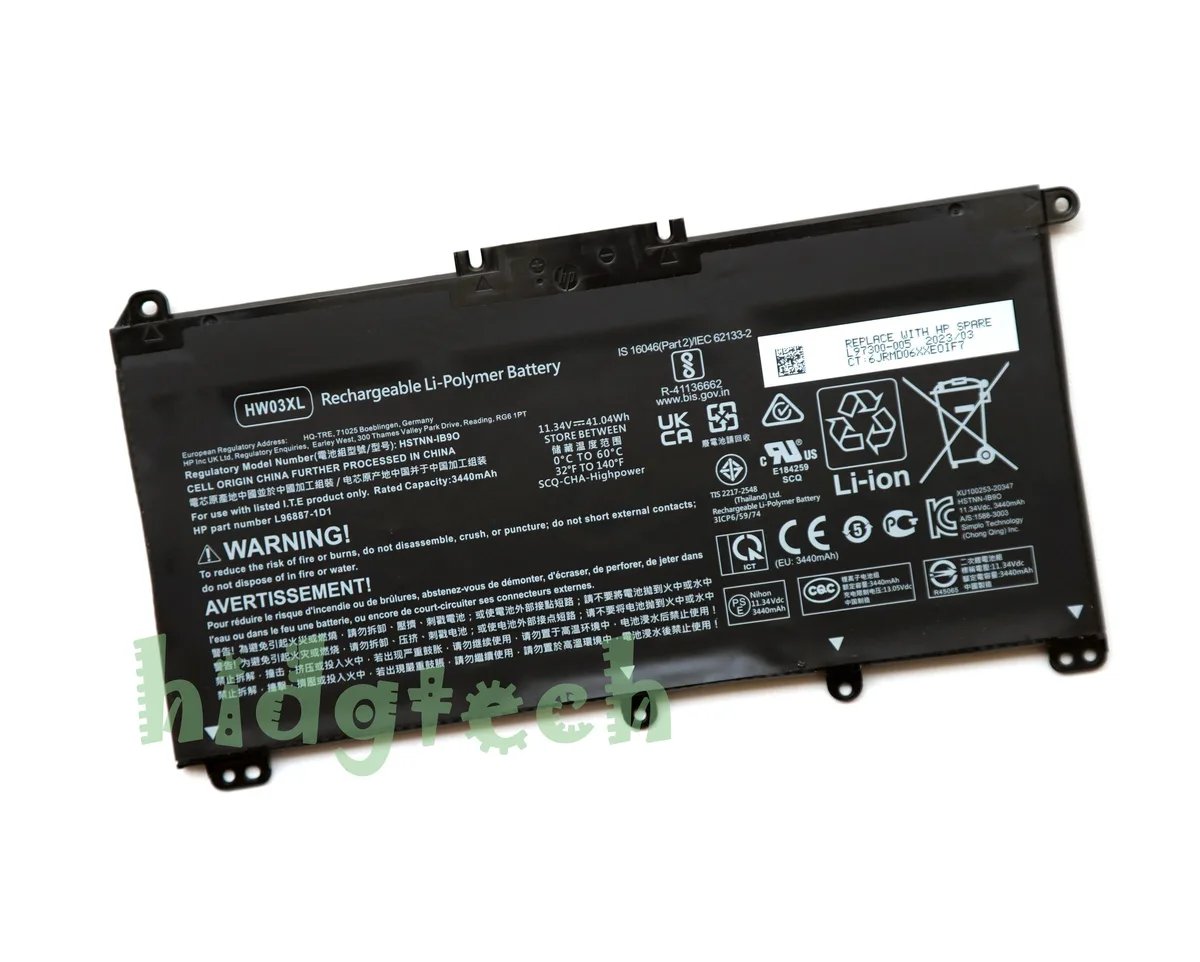 Beisite Beisite HW03XL laptop battery 11.34V 41.04Wh black — product photo