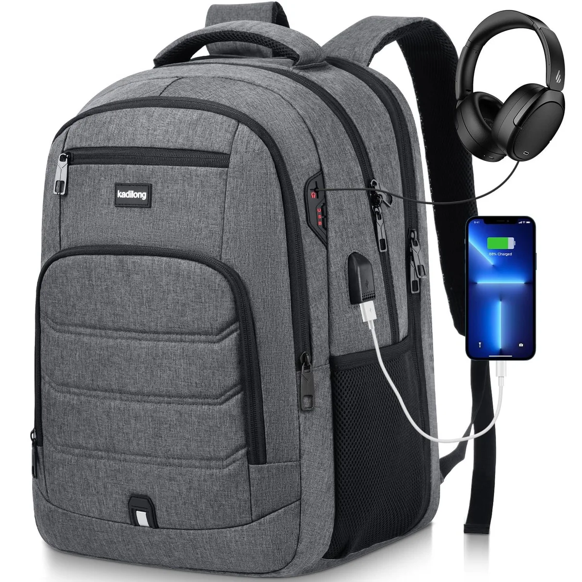 BoYata BoYata 17.3 inch laptop backpack USB port 2 in 1 accessory — product photo