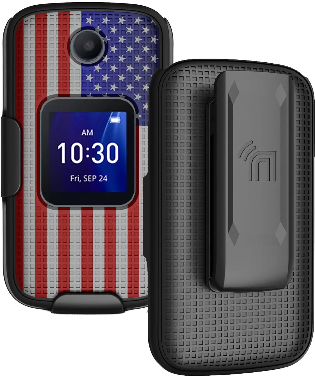 Nakedcellphone Nakedcellphone Case &amp; Belt Clip Holster Combo USA Flag 13-position — product photo