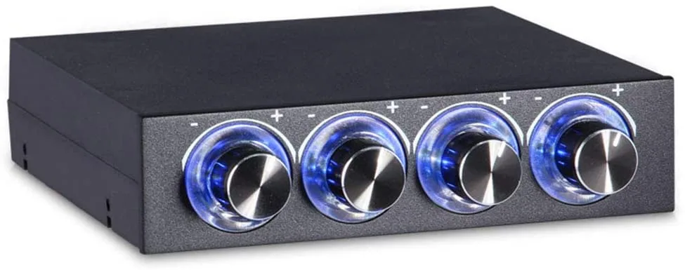 CAFELE CAFELE 4-Channel Fan Controller Blue LED 3.5" Floppy 12V 8W×4 — product photo