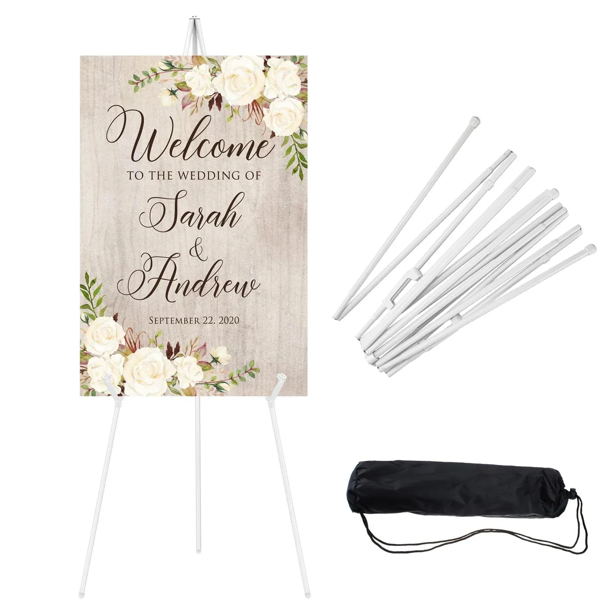  JEAWIWI White Easel Stand 66 Inches with Portable Bag — product photo