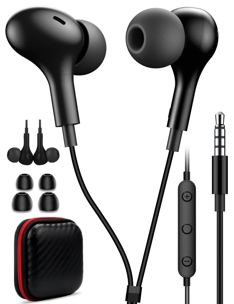 No Sew No Sew TITACUTE0511 3.5mm Wired Earbuds with Mic Black — product photo