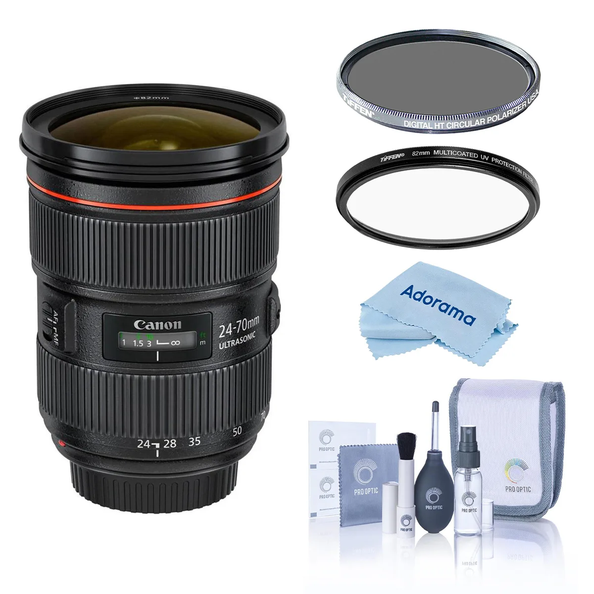 Canon Canon EF 24-70mm f/2.8L II USM Lens with Hoya 82mm UV+CPL Filter Kit — product photo