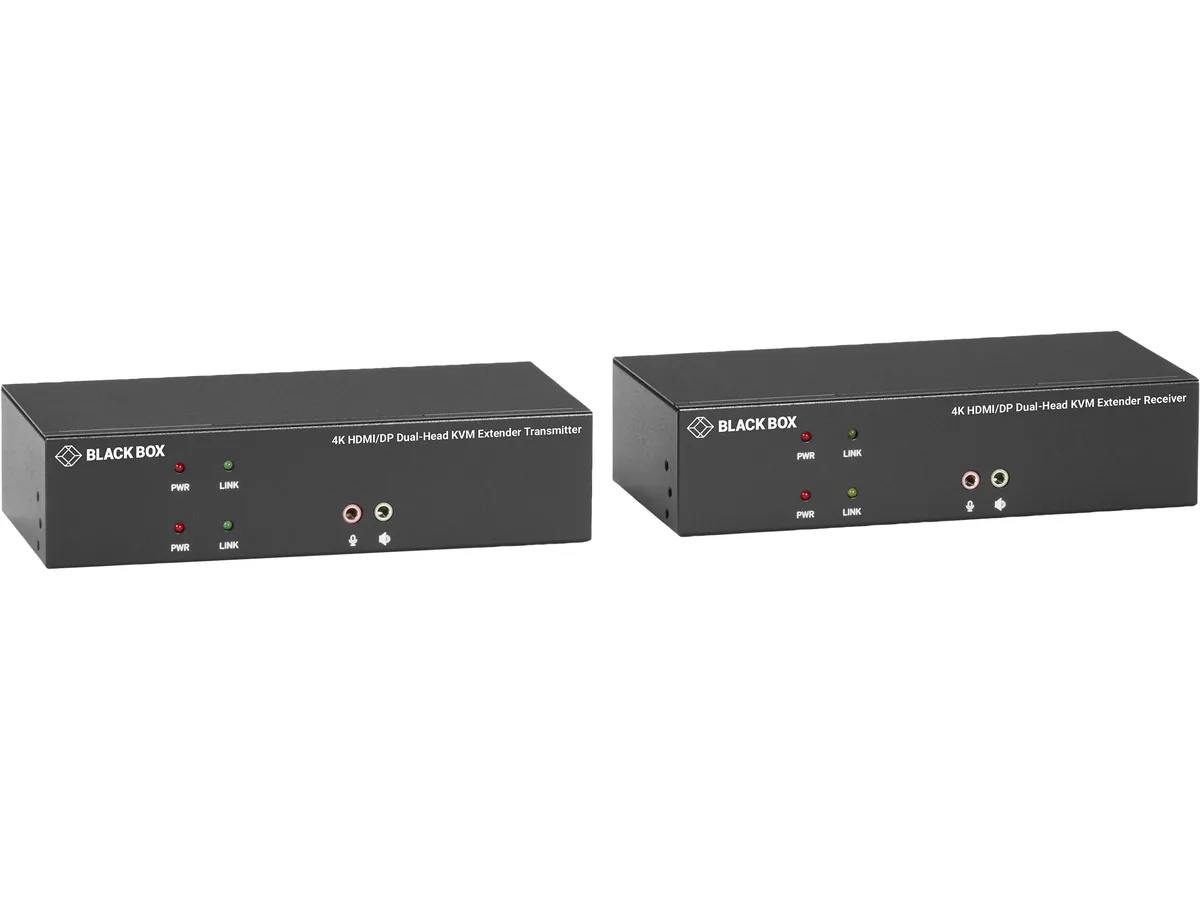 Black Box Corporation Black Box KVXLCHDPF-200 KVM Switch 4K Dual-Head HDMI DP USB 2.0 Fiber — product photo