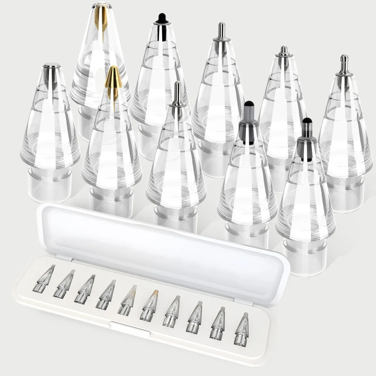  LuxSuKuKu 10 Pack Apple Pencil Replacement Tips Hybrid Nibs with Case — product photo