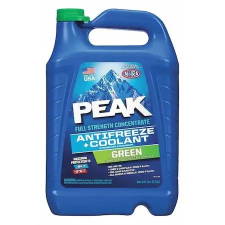 One-gallon green antifreeze coolant bottle, concentrated ethylene glycol formula