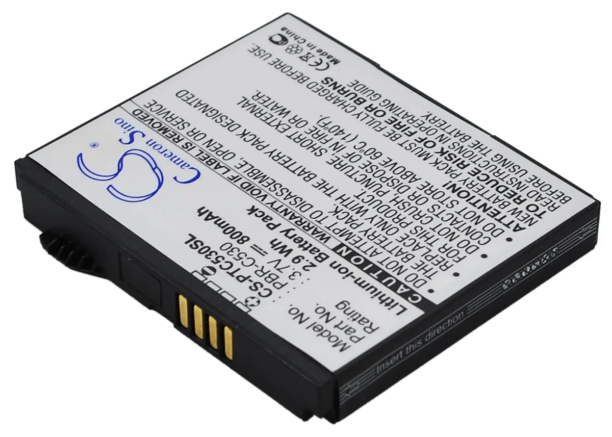 Rectangular replacement battery pack with silver label and connector terminals