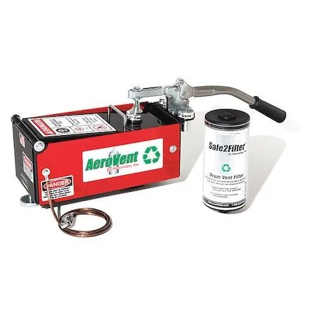 Transparent NEWSTRIPE aerosol recycling unit for 55-gal drum