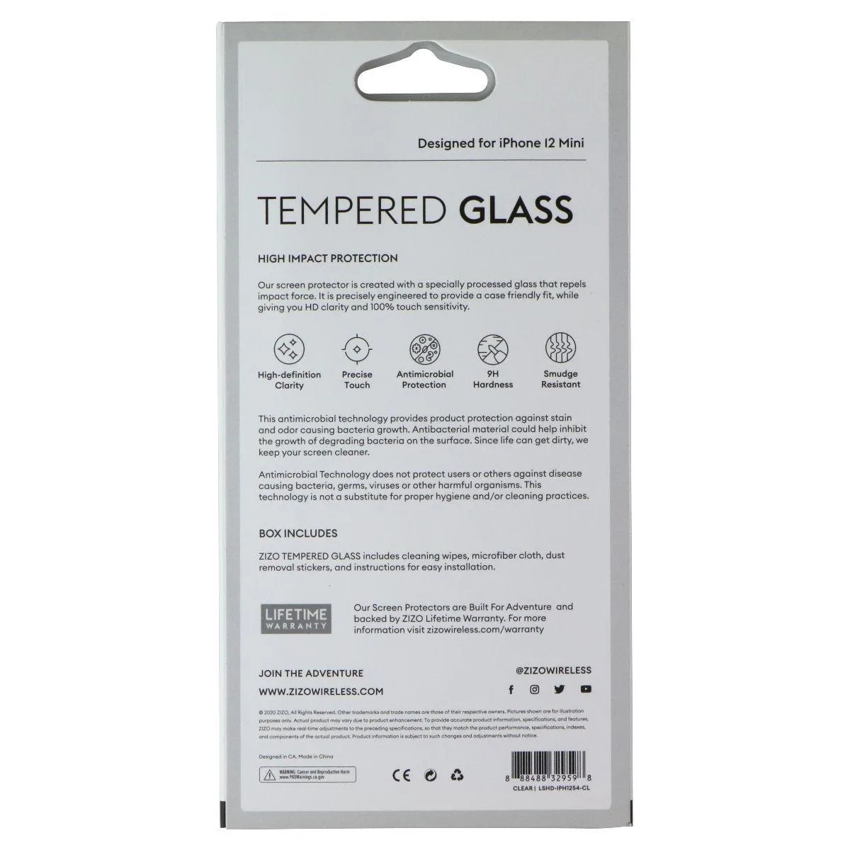 Zizo Zizo Tempered Glass Screen Protector for Apple iPhone 12 Mini Clear — product photo