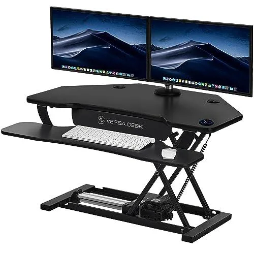 Versa Tables Versa Tables PowerPro Corner Electric Standing Desk Converter 36 x 31 Black — product photo