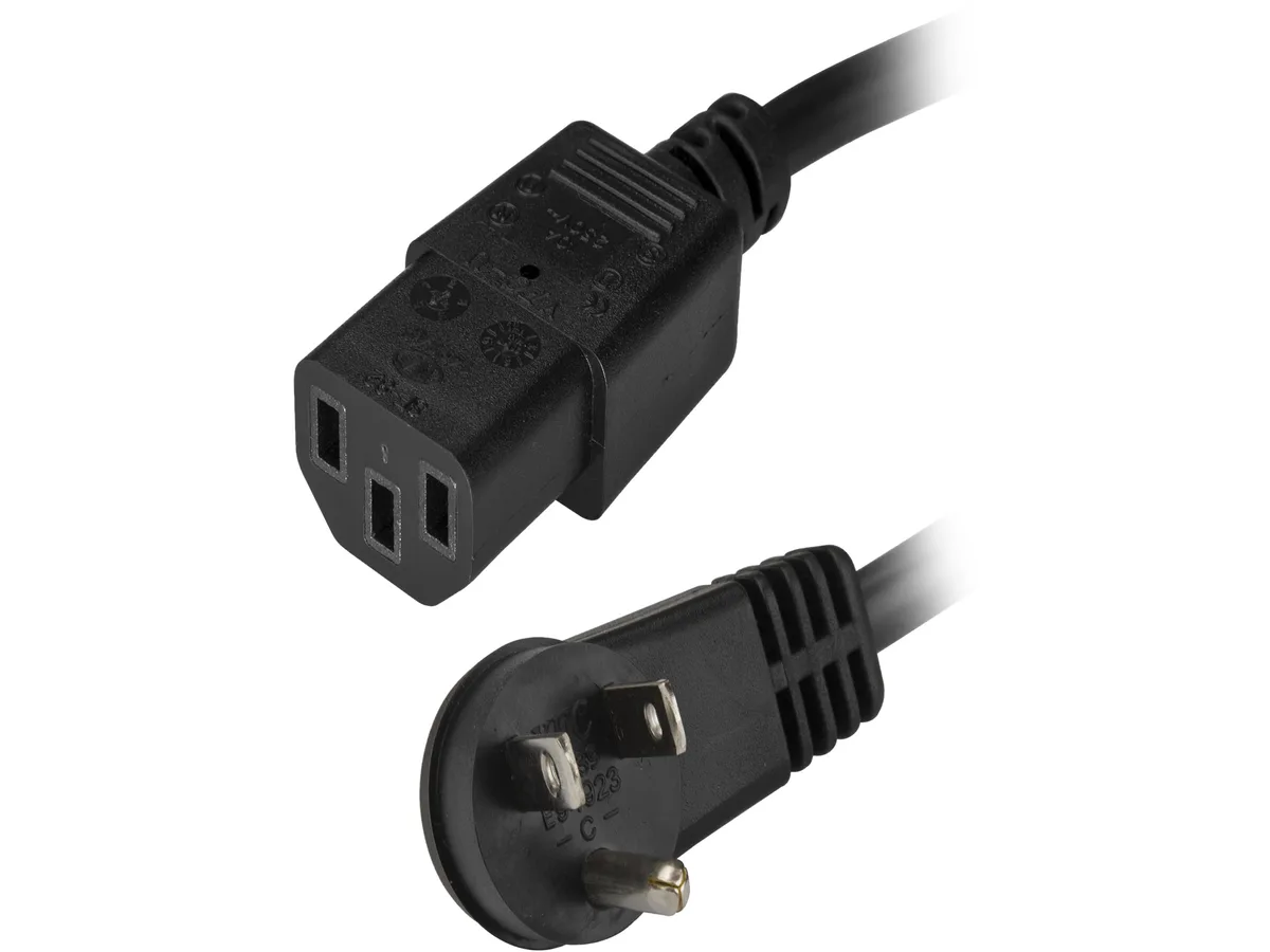 STARTECH STARTECH PXTR10110 computer power cord 10 ft NEMA 5-15P to C13 right angle — product photo