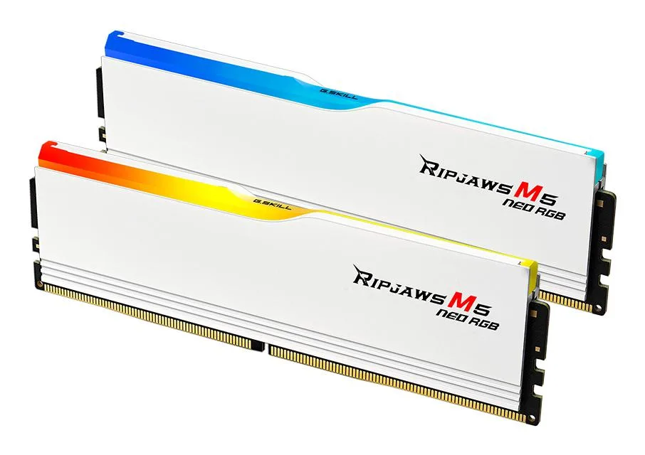 G.SKILL G.SKILL Ripjaws M5 Neo RGB DDR5 6000MHz 64GB (2x 32GB) CL28 1.40V White Edition desktop RAM — product photo