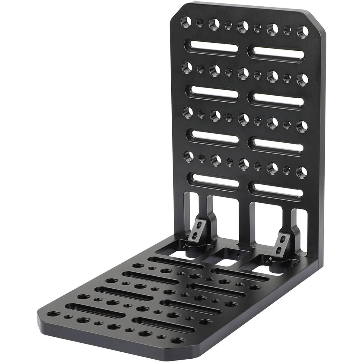 L-shaped aluminium cheese plate with threaded holes and mounting slots