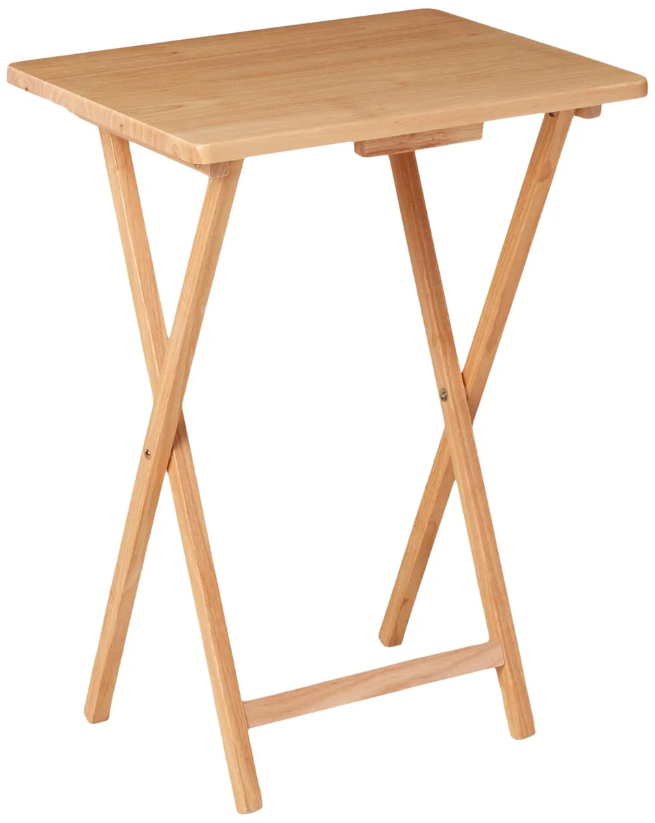 None Continuous None Continuous Mainstays Rubberwood Folding TV Tray Table Natural 19x14.5x26 7.5lb — product photo