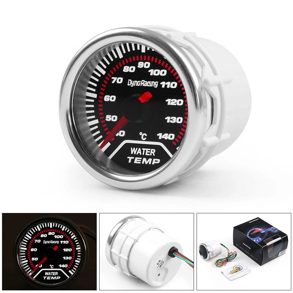 Dyno Racing Dyno Racing 52 mm Smoke Lens Water Temp Gauge 40-140 °C 1/8 NPT Sensor — product photo