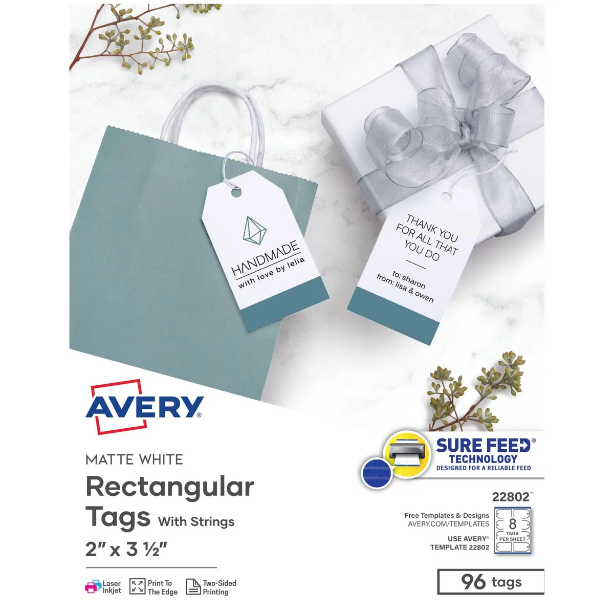  Avery 22802 Printable Tags 2" x 3.5" 96 Count — product photo