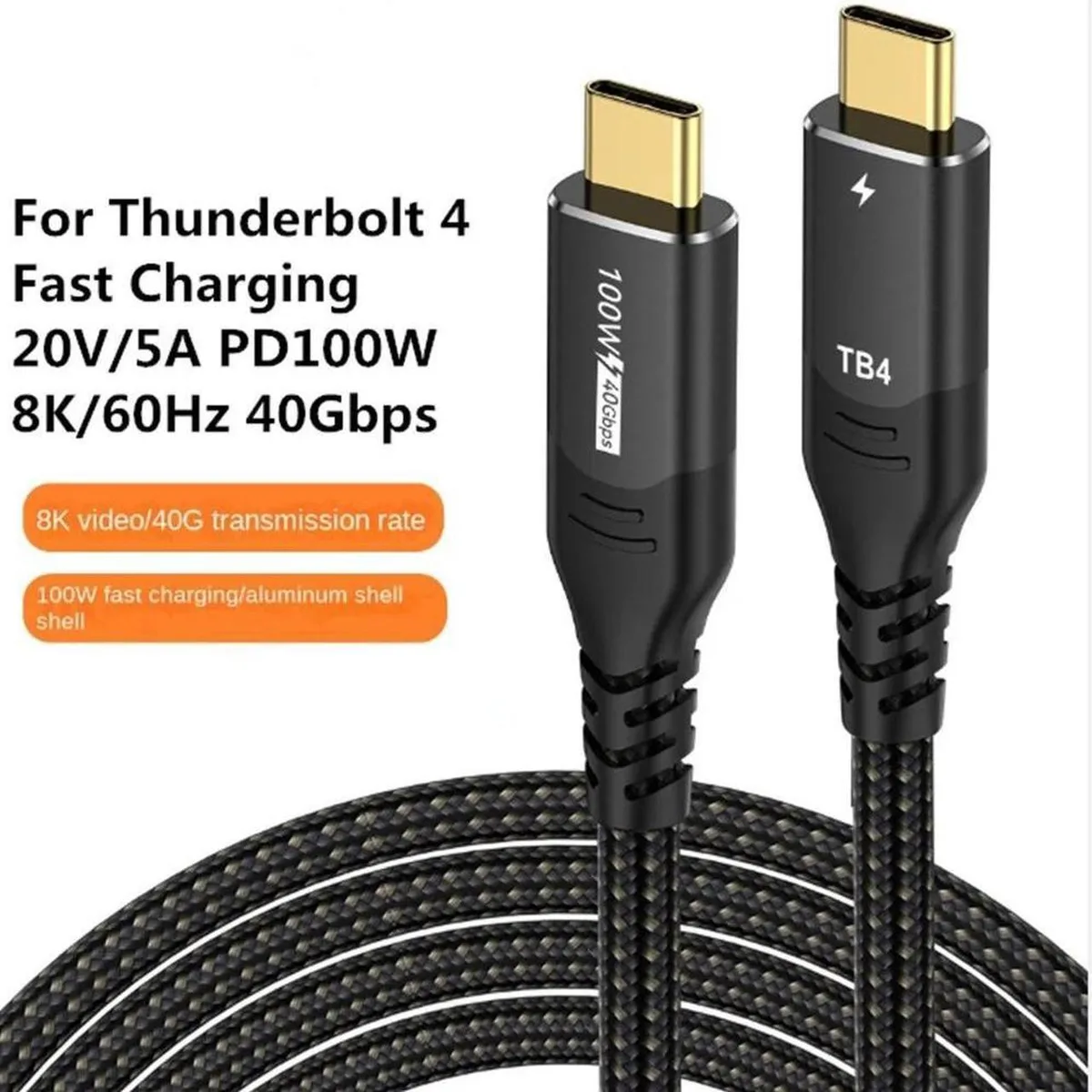 SMUGDESK SMUGDESK USB 4.0 40Gbps 100W 3.3ft Nylon Braided Cable — product photo