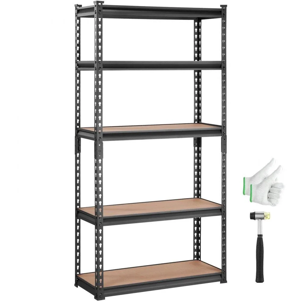 VEVOR VEVOR 5-Tier Storage Shelving Unit 30" L x 12" W x 60" H Black — product photo