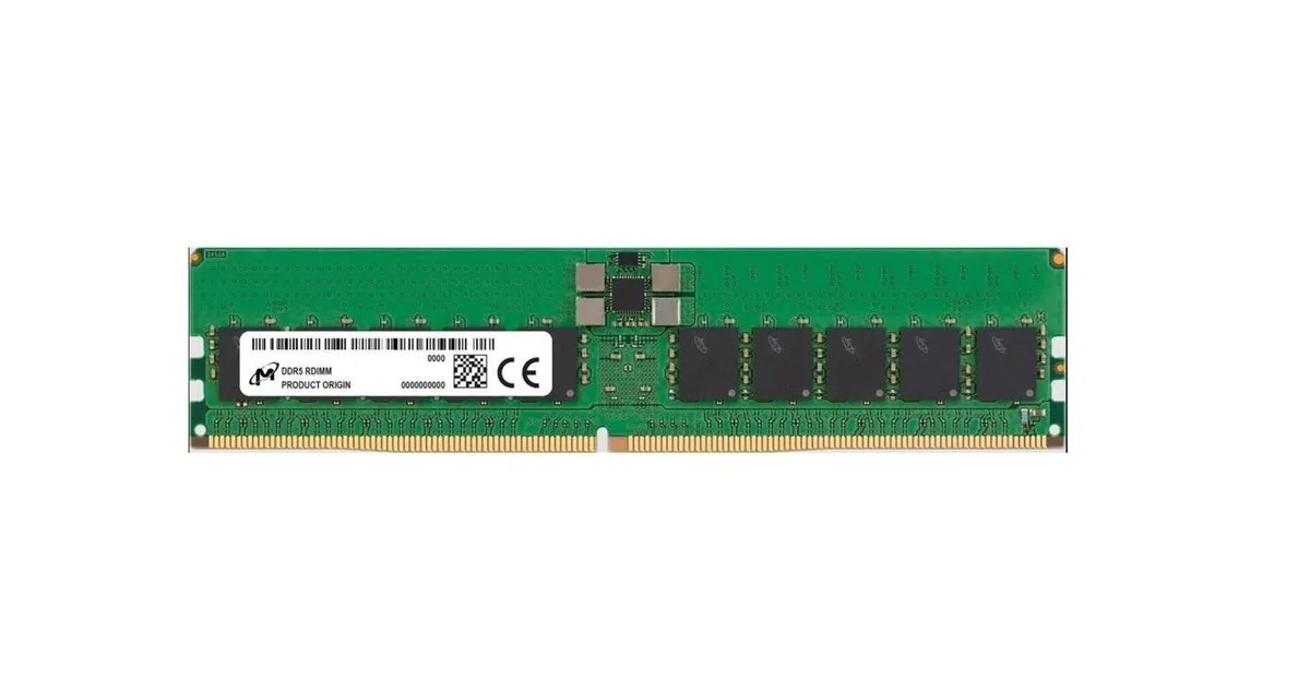 Micron Micron MTC40F2047S1RC64BR DDR5 RDIMM 128GB 2Rx4 6400 CL52 server RAM — product photo