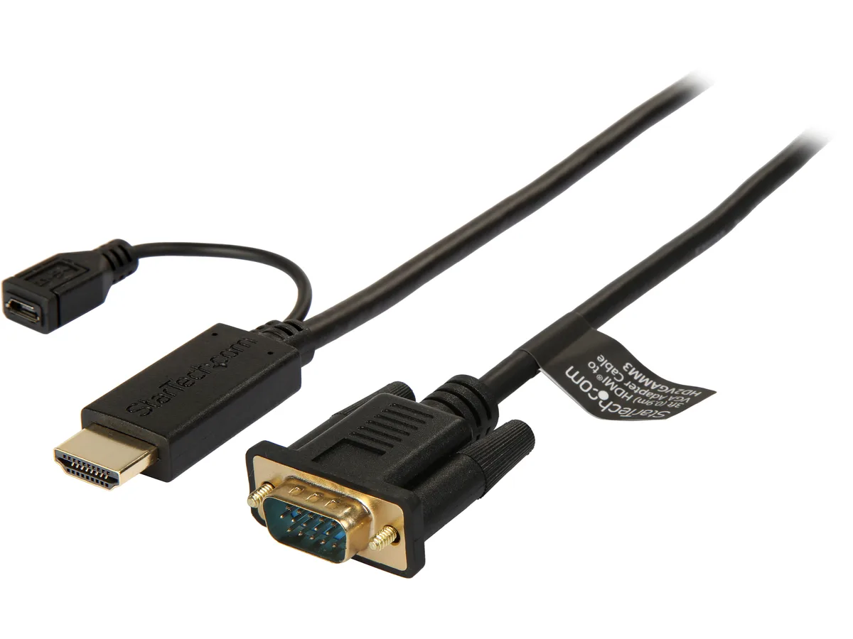 STARTECH STARTECH HD2VGAMM3 HDMI to VGA Cable 3 ft 1080p 1920 x 1200 audio video converter — product photo