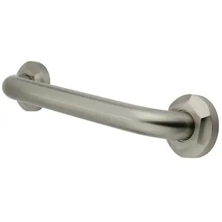 Straight nickel-finish solid brass grab bar, thirty-eight and thirteen-sixteenths inches long