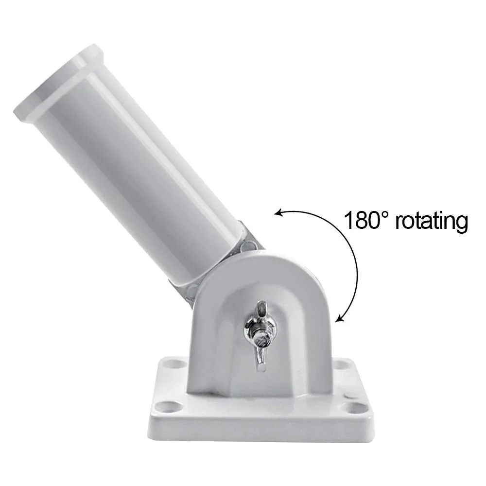 RAYBESTOS UNBRANDED RAYBESTOS UNBRANDED 180° Adjustable Wall Mount Flag Pole Holder Metal Bracket 30mm — product photo