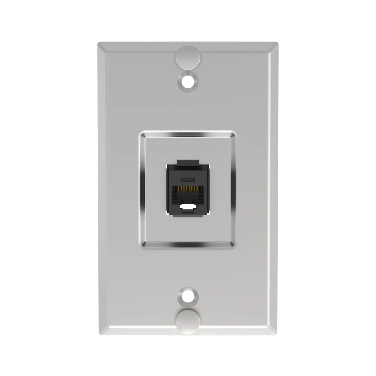 Panduit Panduit KWPK6 Stainless Steel Keystone Wall/Phone Faceplate with Cat6 Jack Module — product photo