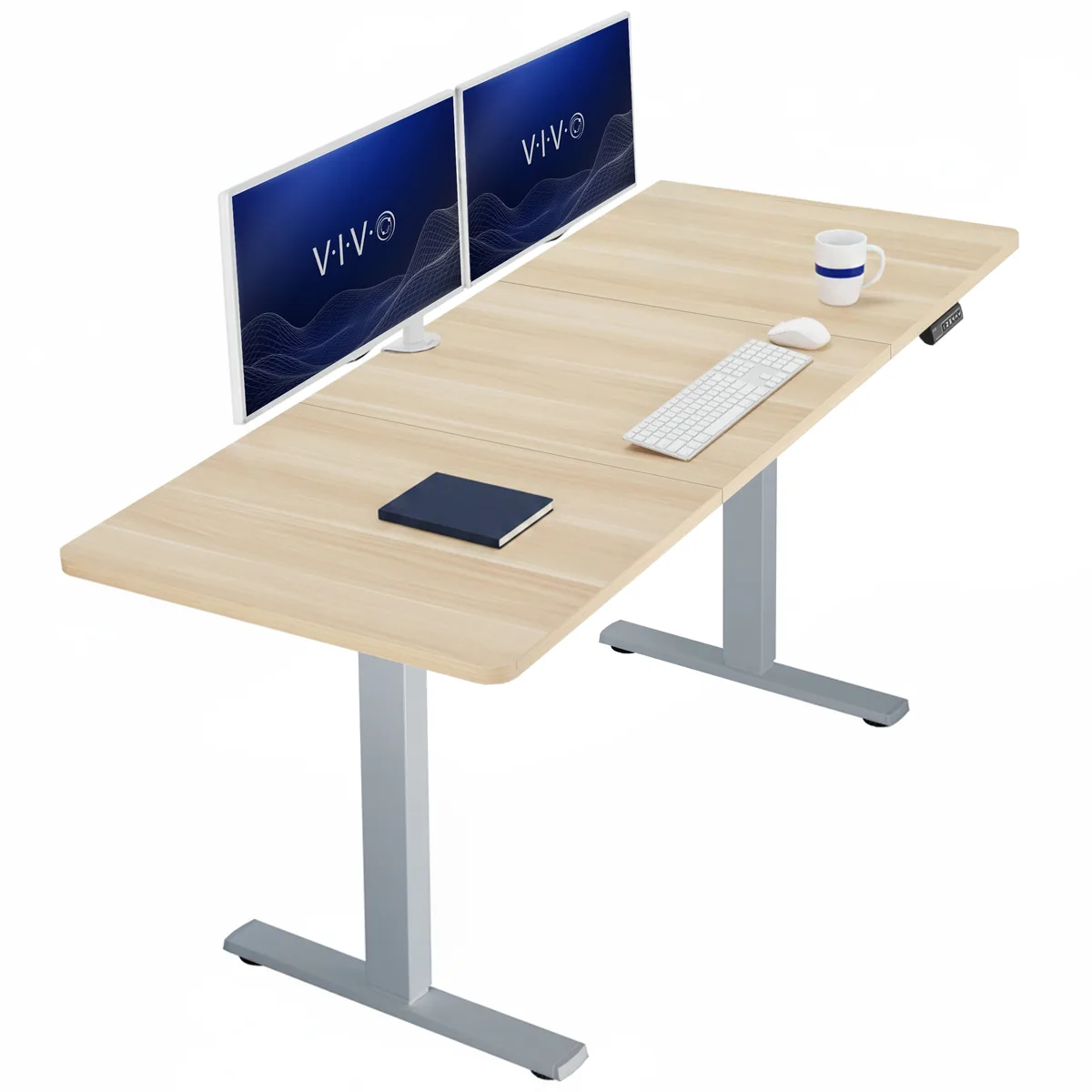 VIVO VIVO Electric Standing Desk 71 x 30 Light Wood Gray Frame — product photo