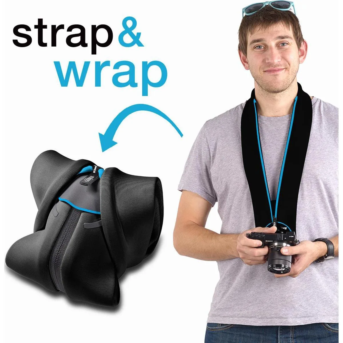 miggo miggo Strap and Wrap Mirrorless camera case Blue Black 50 — product photo