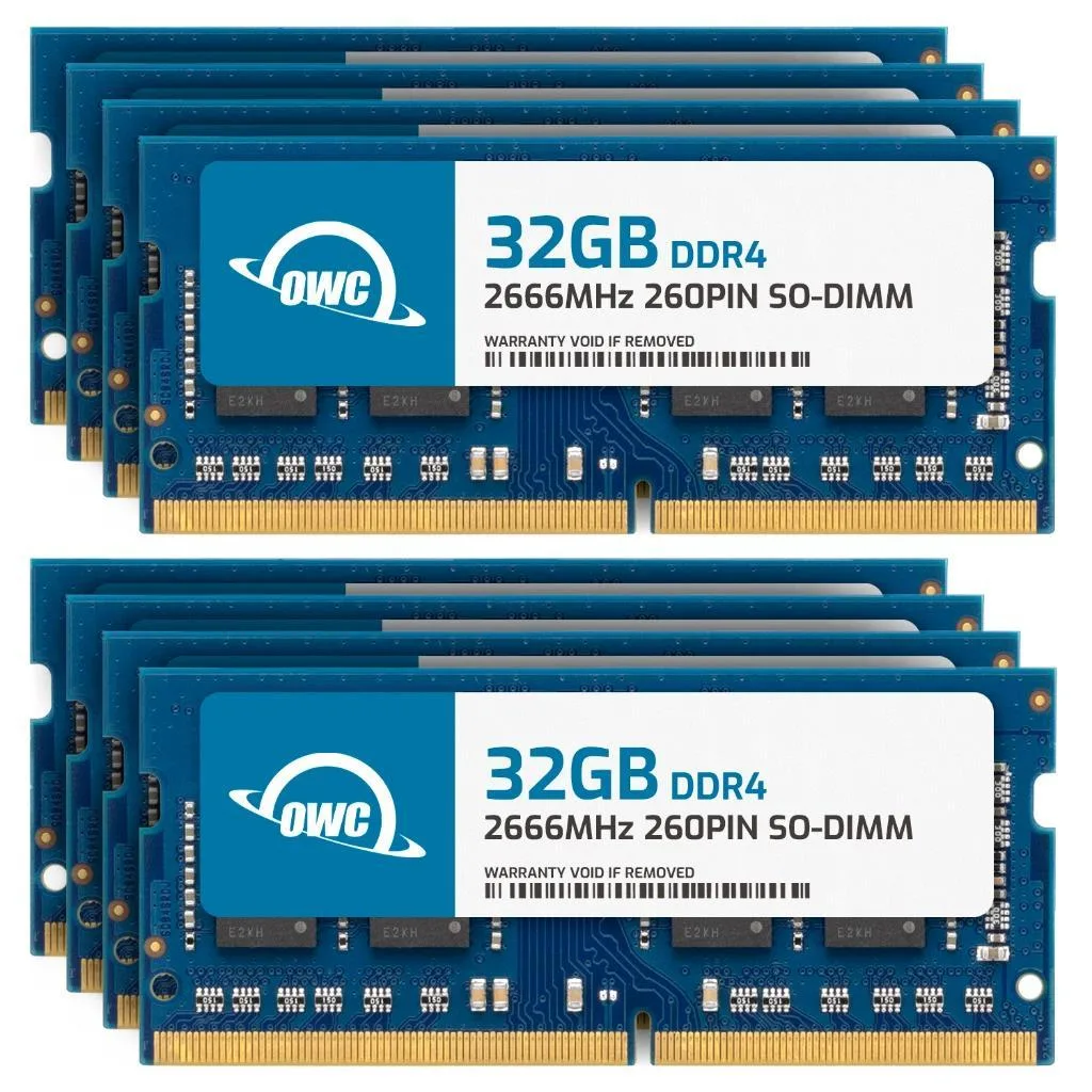 OWC OWC 256GB (8x32GB) DDR4 2666MHz CL19 2RX8 Non-ECC SODIMM 1.2V 260-pin laptop RAM — product photo