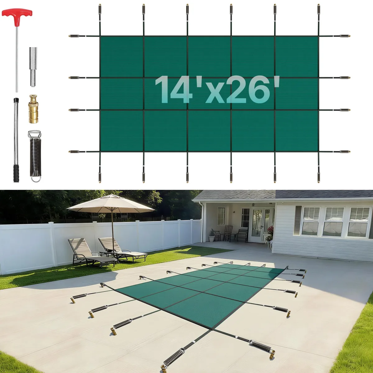 VEVOR VEVOR YYCM-7784 14 x 26 ft pool safety cover — product photo