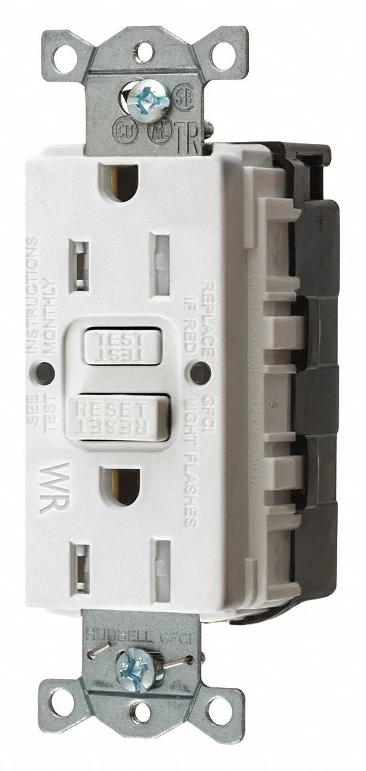 Hubbell Incorporated Hubbell Incorporated GFCI Receptacle Commercial Self-Testing 15A 125V White 0.5hp — product photo