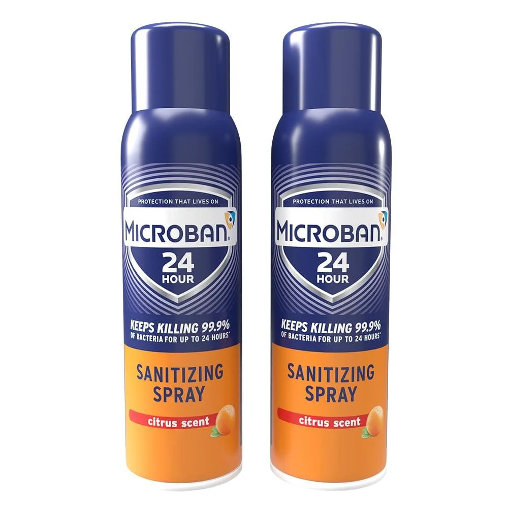 Two 15 oz citrus aerosol spray cans side by side