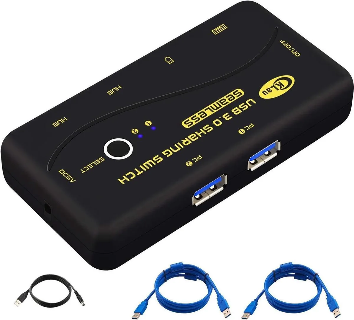 Vszerda Vszerda USB 3.0 KVM Switch 2 Computers 4 Ports with 2 Cables 1.5m — product photo