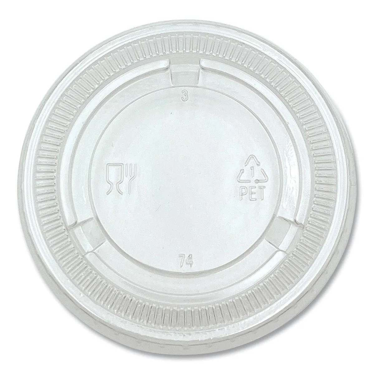 Boardwalk Boardwalk BWKPRTLID4 Clear Portion Cup Lids 3.25-5.5 oz 500/Pack — product photo
