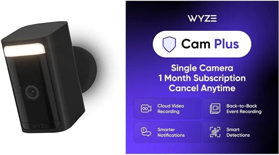 Wyze Wyze Battery Cam Black Cam Plus Monthly surveillance security system — product photo