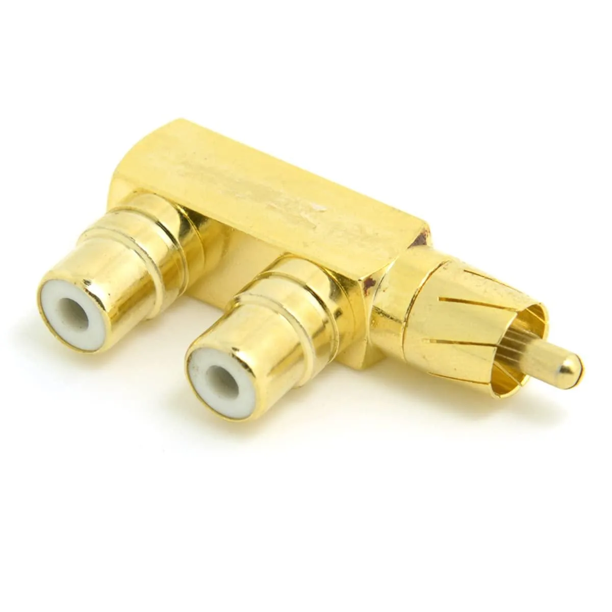 Vszerda Vszerda CA-038-HX RCA Y-Splitter 1 Male to 2 Female 90° Gold — product photo