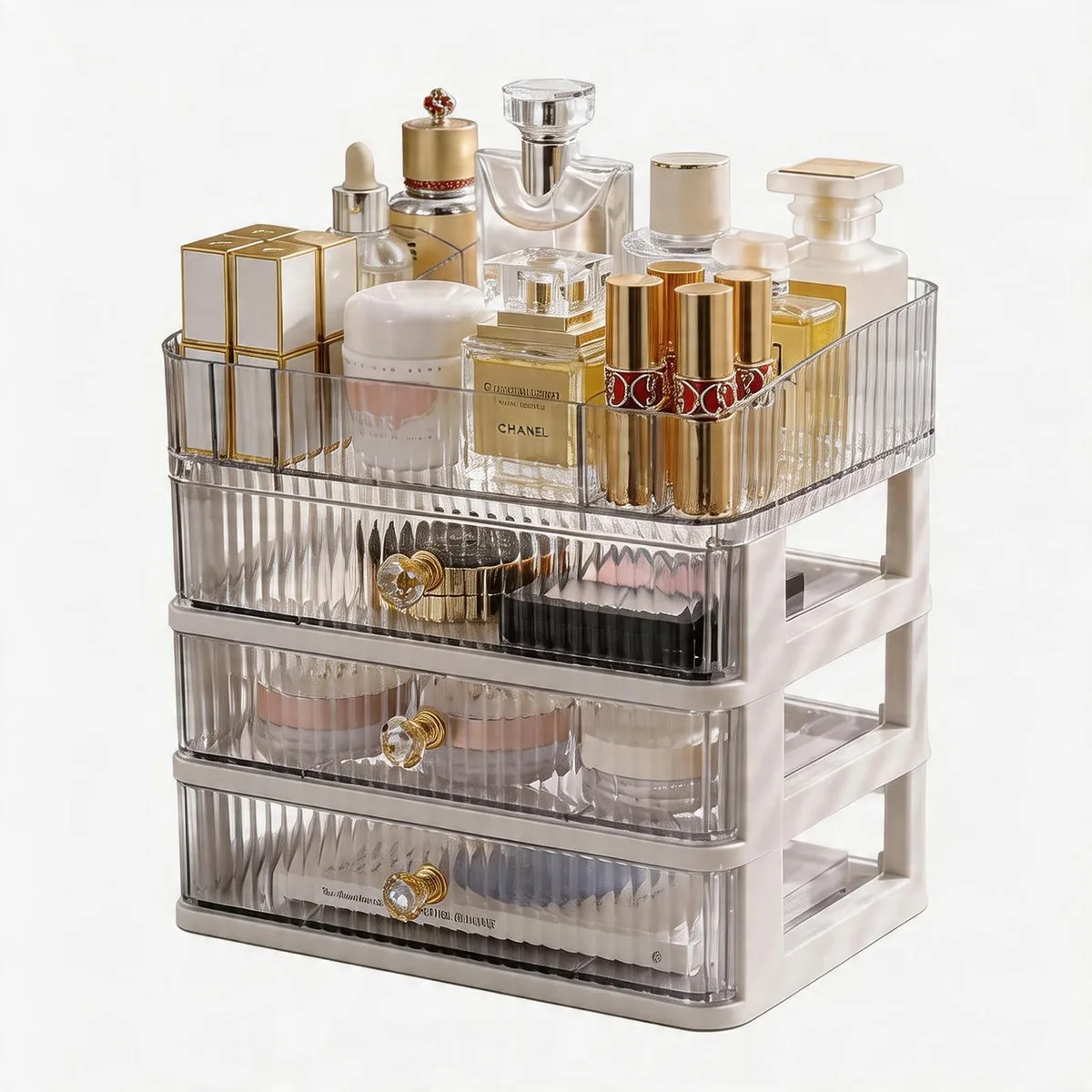  Decolav Bath Storage 3 Drawers 13 Compartments Black 14.33in W x 12.83in H x 9.06in D — product photo