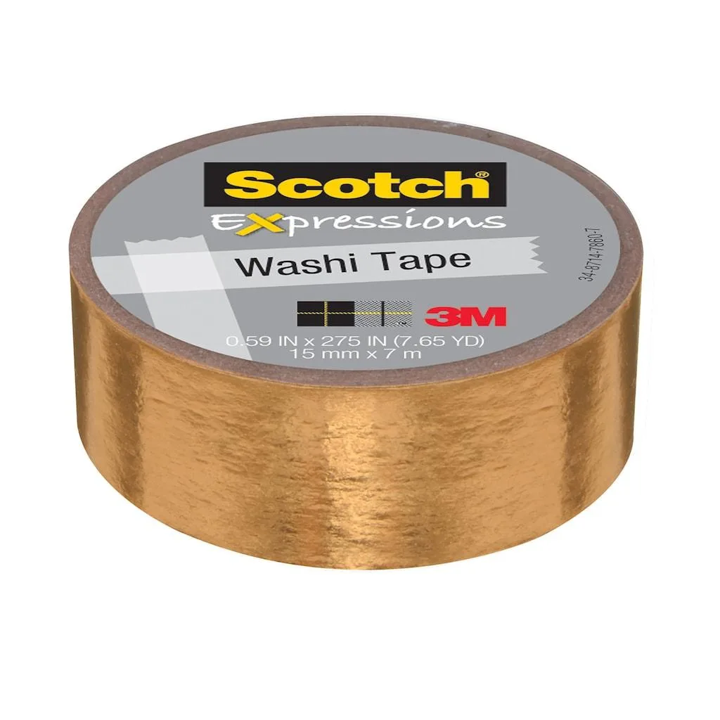3M 3M Scotch Expressions Foil Washi Tape .59 in x 393 in Gold — product photo