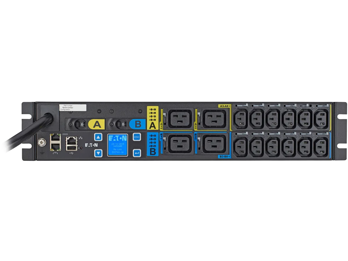 Eaton Eaton EMAU06-10 Managed PDU 2U 16 Outlet 12 C13 4 C19 L6-30P 5.76 kVA — product photo