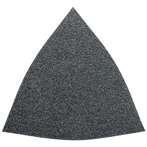 Box of 50 triangular hook-and-loop sanding sheets, black aluminium oxide grits 60 to 240