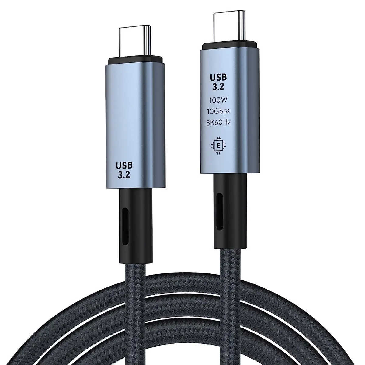 AUTYUE AUTYUE USB C to USB C Cable 100W 3.3ft 10Gbps 8K@60Hz Gray — product photo